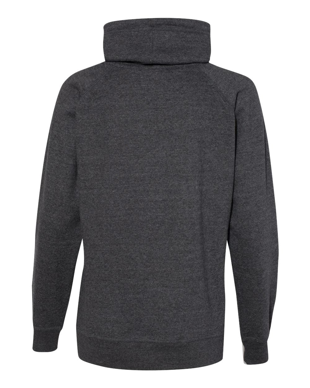 Rear View of Black Women’s Relay Cowl Neck Sweatshirt - 8653