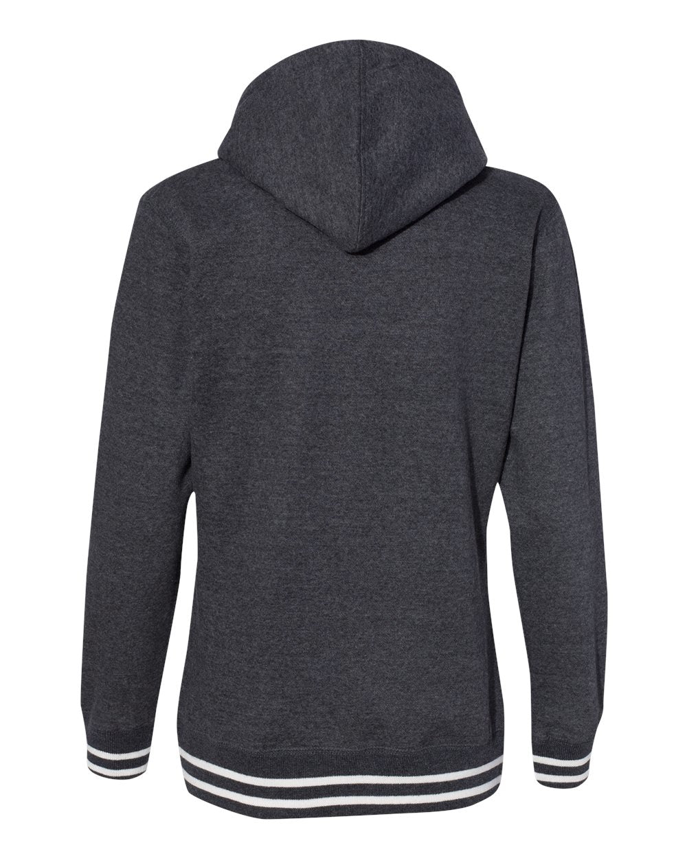 Rear View of Black Women’s Relay Hooded Sweatshirt - 8651