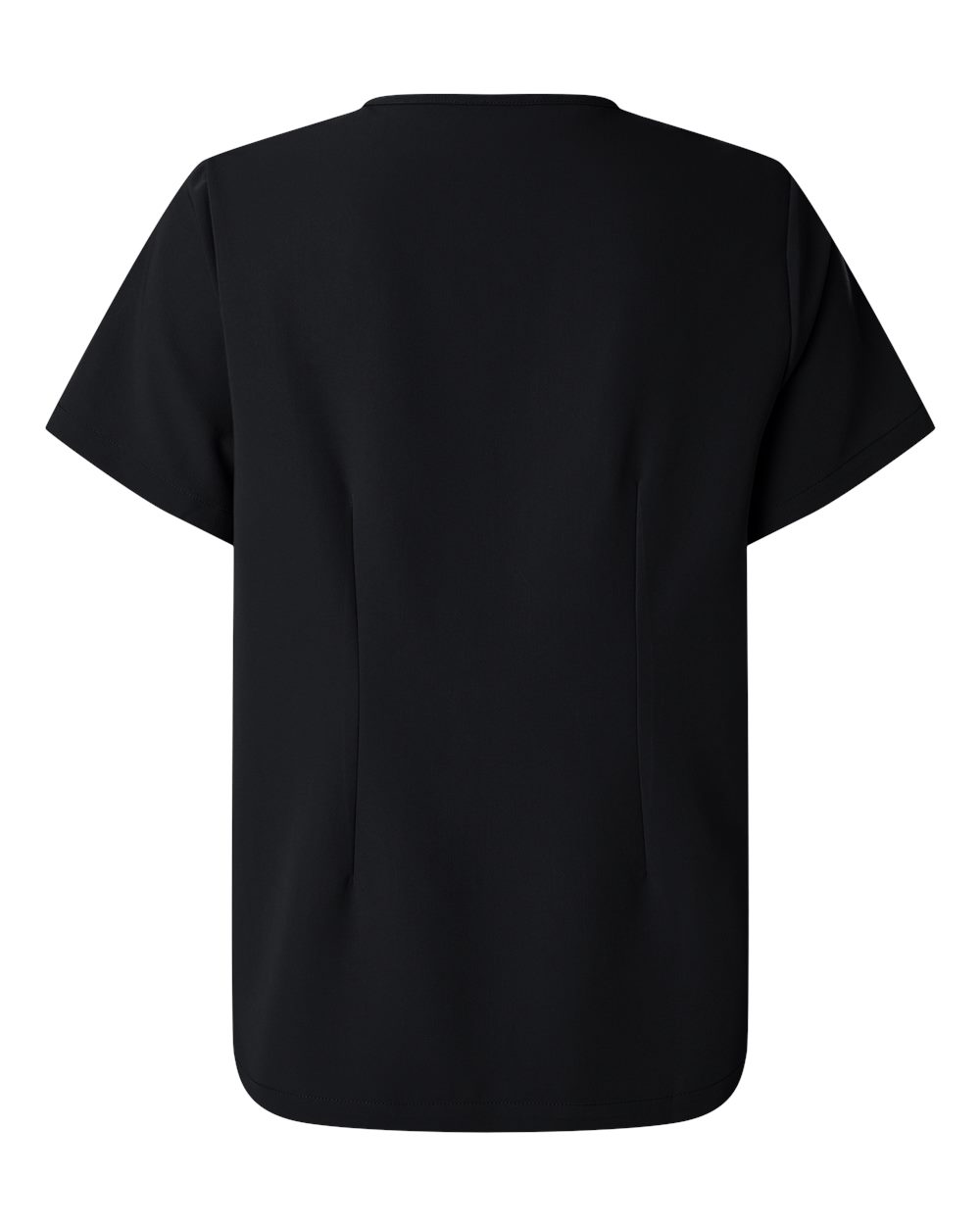 Rear View of Black Women's Rhena Essential 1-Pocket Scrub V-Neck Top - W10001