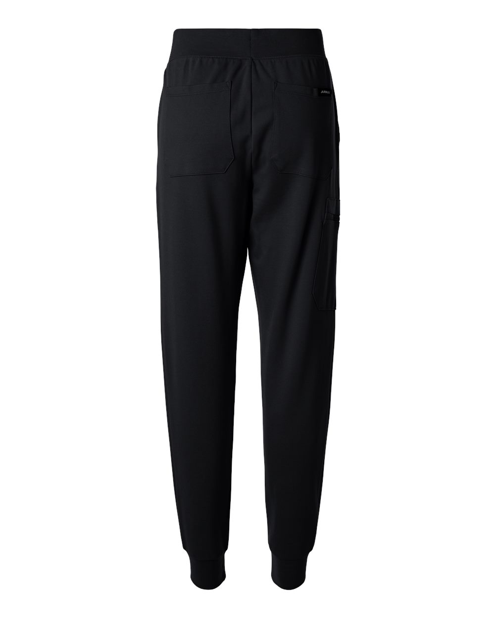 Rear View of Black Women's Rubi Ultrasoft Scrub Joggers - W40001