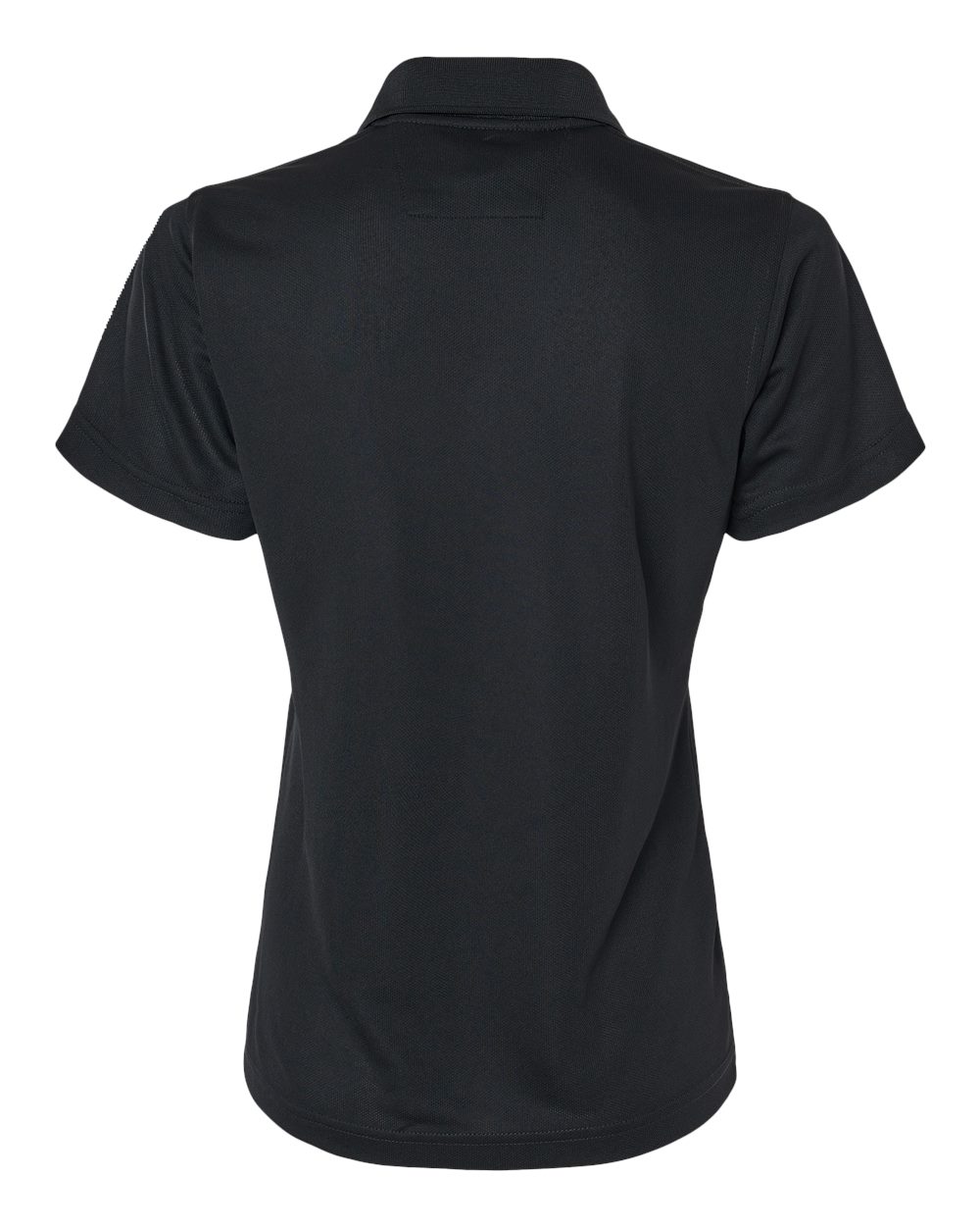 Front View of Black Women's Saratoga Performance Mini Mesh Polo - 104