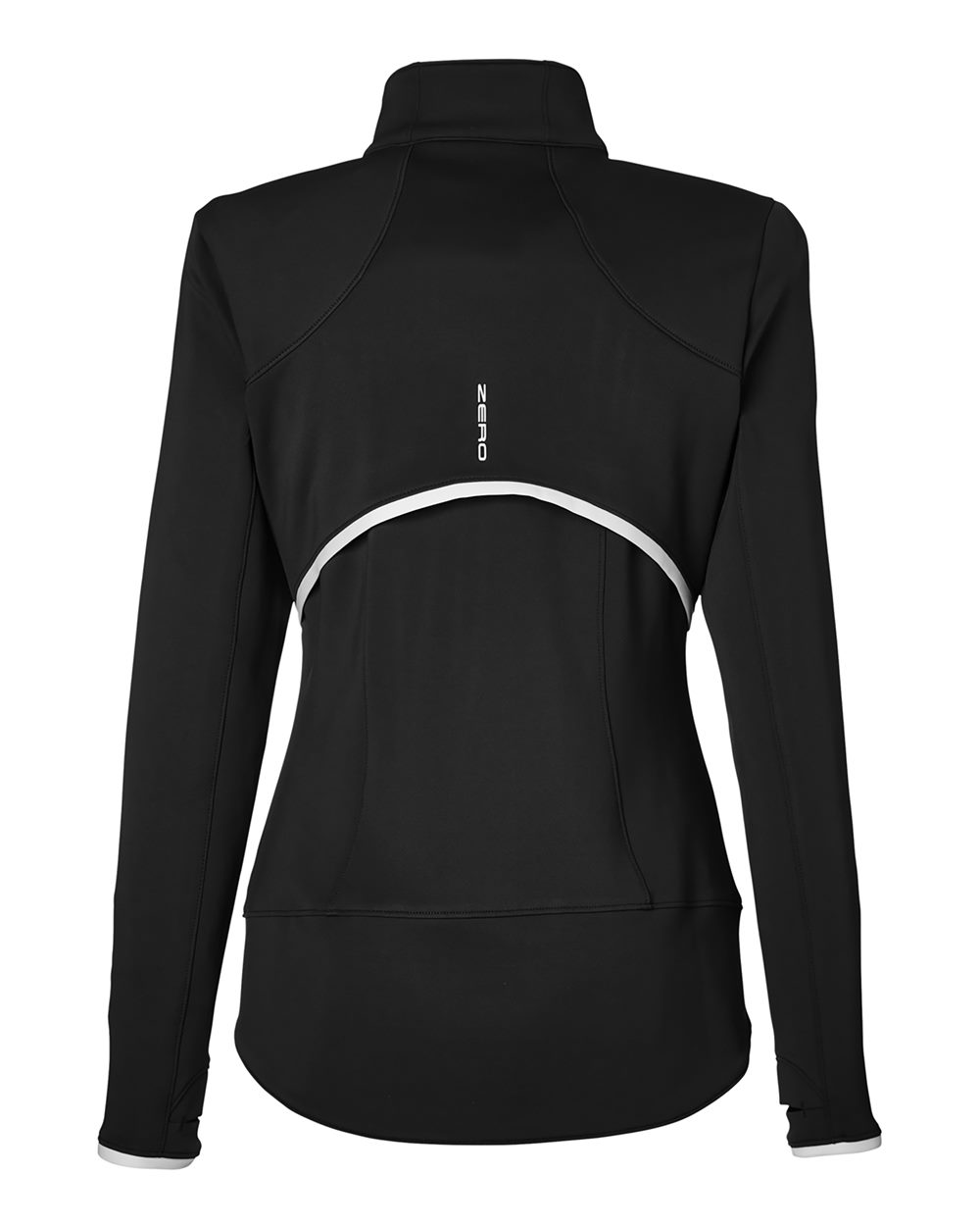 Rear View of Black Women's Sofia Quarter-Zip Pullover - L1022L