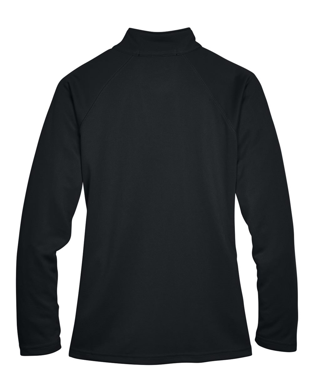 Rear View of Black Women's Stretch Tech-Shell® Compass Quarter-Zip Pullover - DG440W