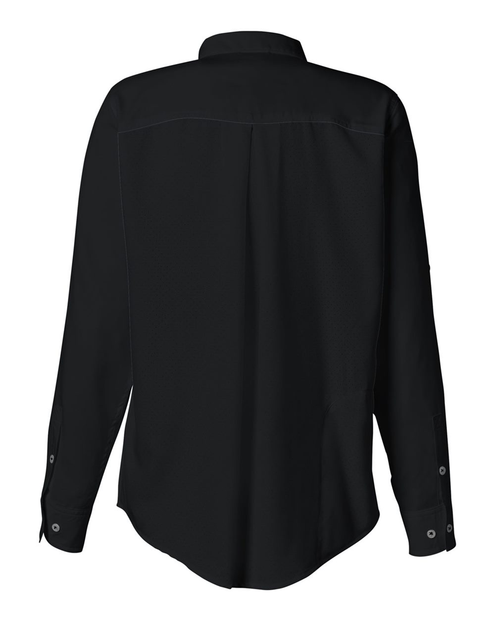 Rear View of Black Women's Tide Point Long Sleeve Shirt - H615006