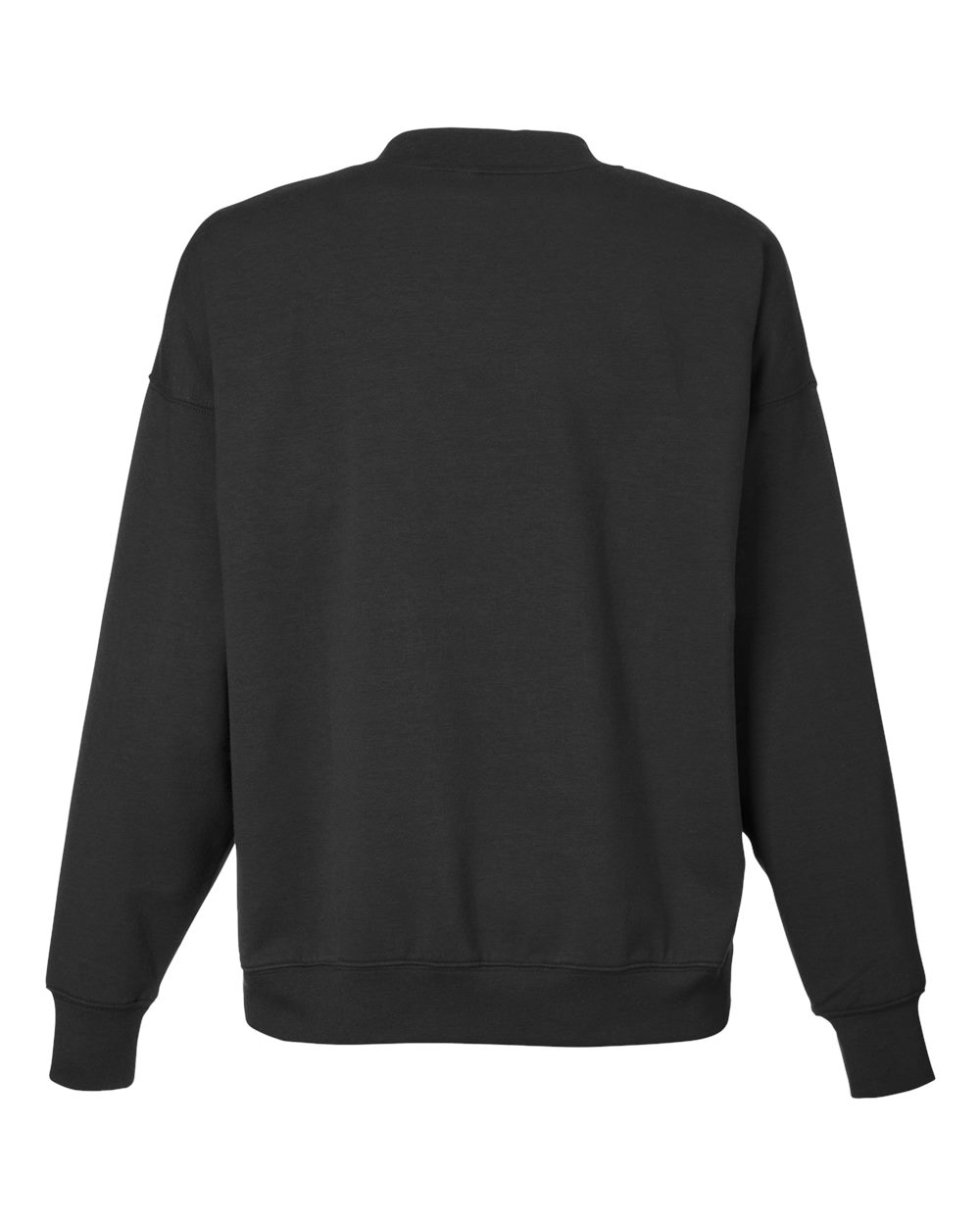 Rear View of Black Women's Vintage Oversized Crew Pullover - PDP6789