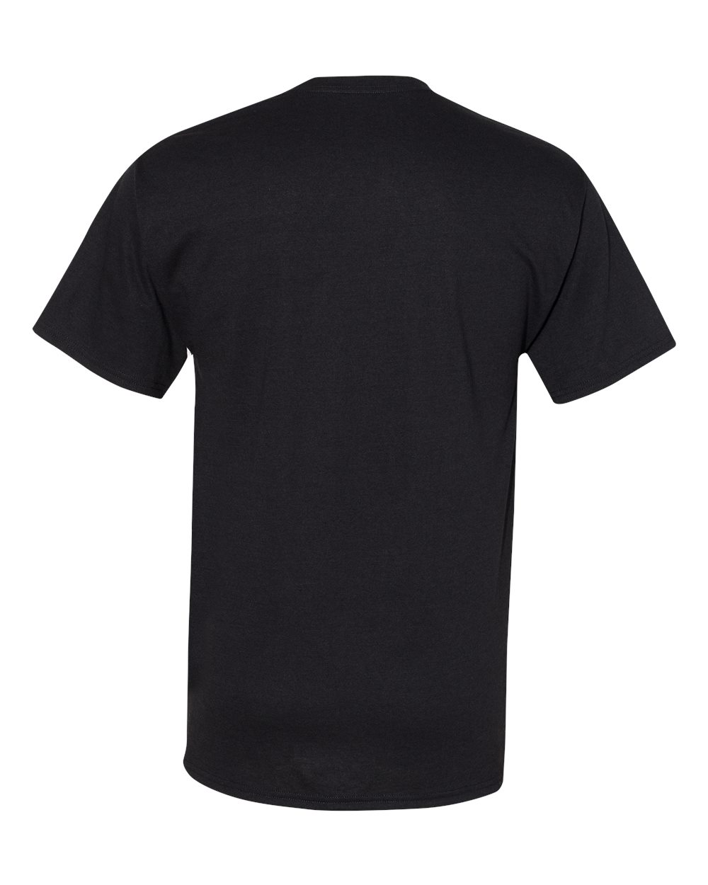Rear View of Black Workwear Pocket T-Shirt - W110