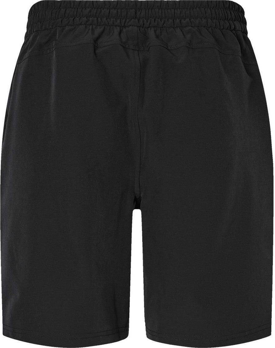 Rear View of Black Woven City Sport Shorts - CHP150