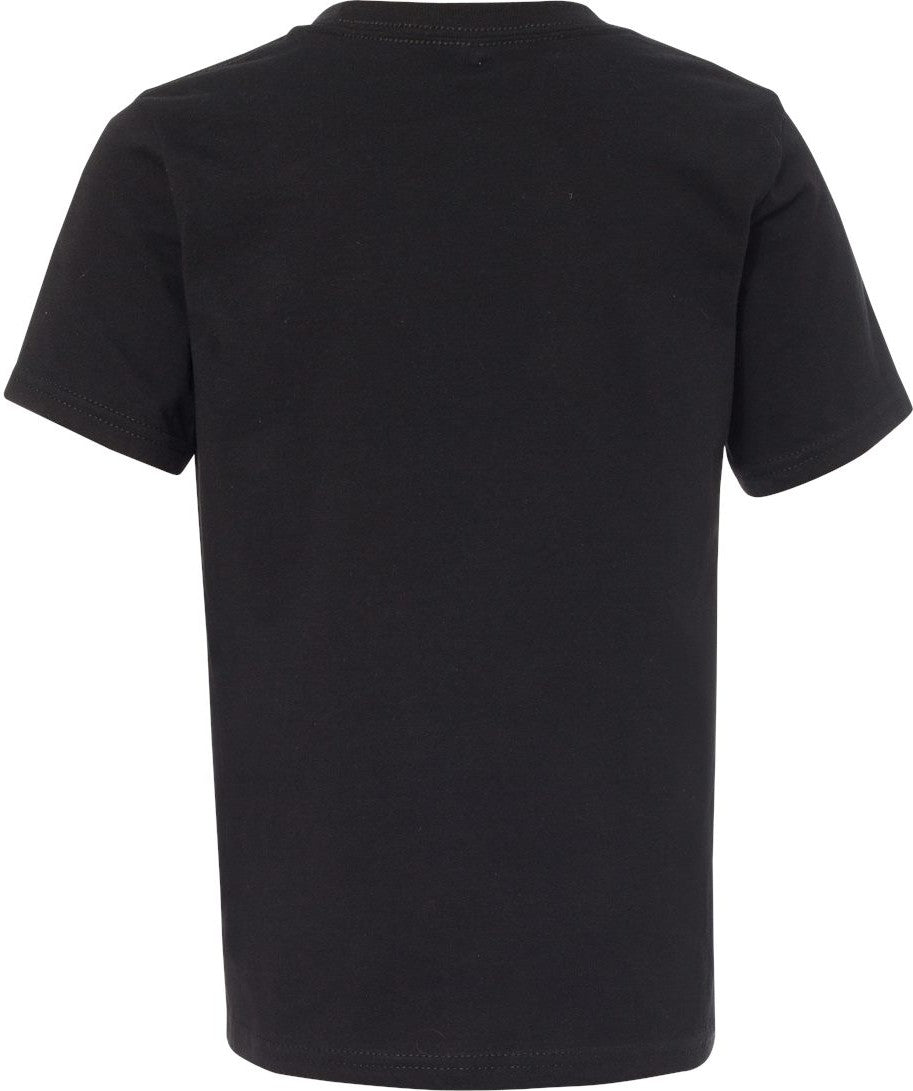 Rear View of Black Youth Cotton T-Shirt - 3310