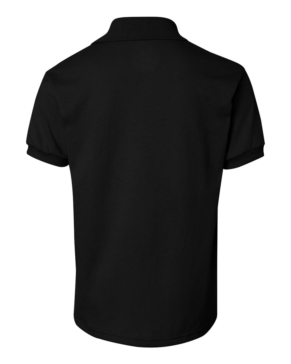 Rear View of Black Youth Ecosmart® Jersey Polo - 054Y