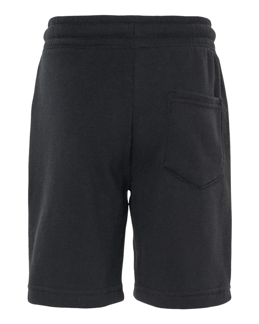 Rear View of Black Youth Lightweight Special Blend Fleece Shorts - PRM16SRT