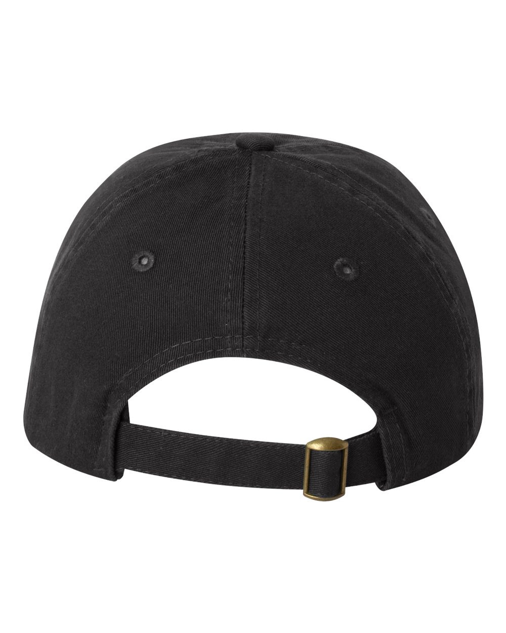 Rear View of Black Youth Small Fit Bio-Washed Dad Hat - VC300Y