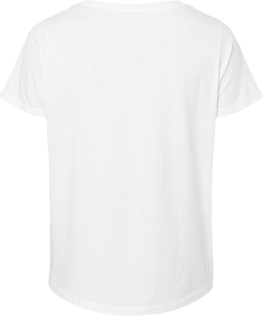 Rear View of Blended White Curvy Collection Women's Fine Jersey Tee - 3816