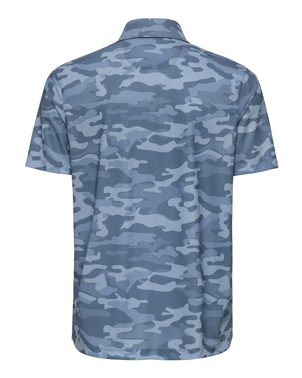 Front View of Blue Camo Newport Camo Polo - 170