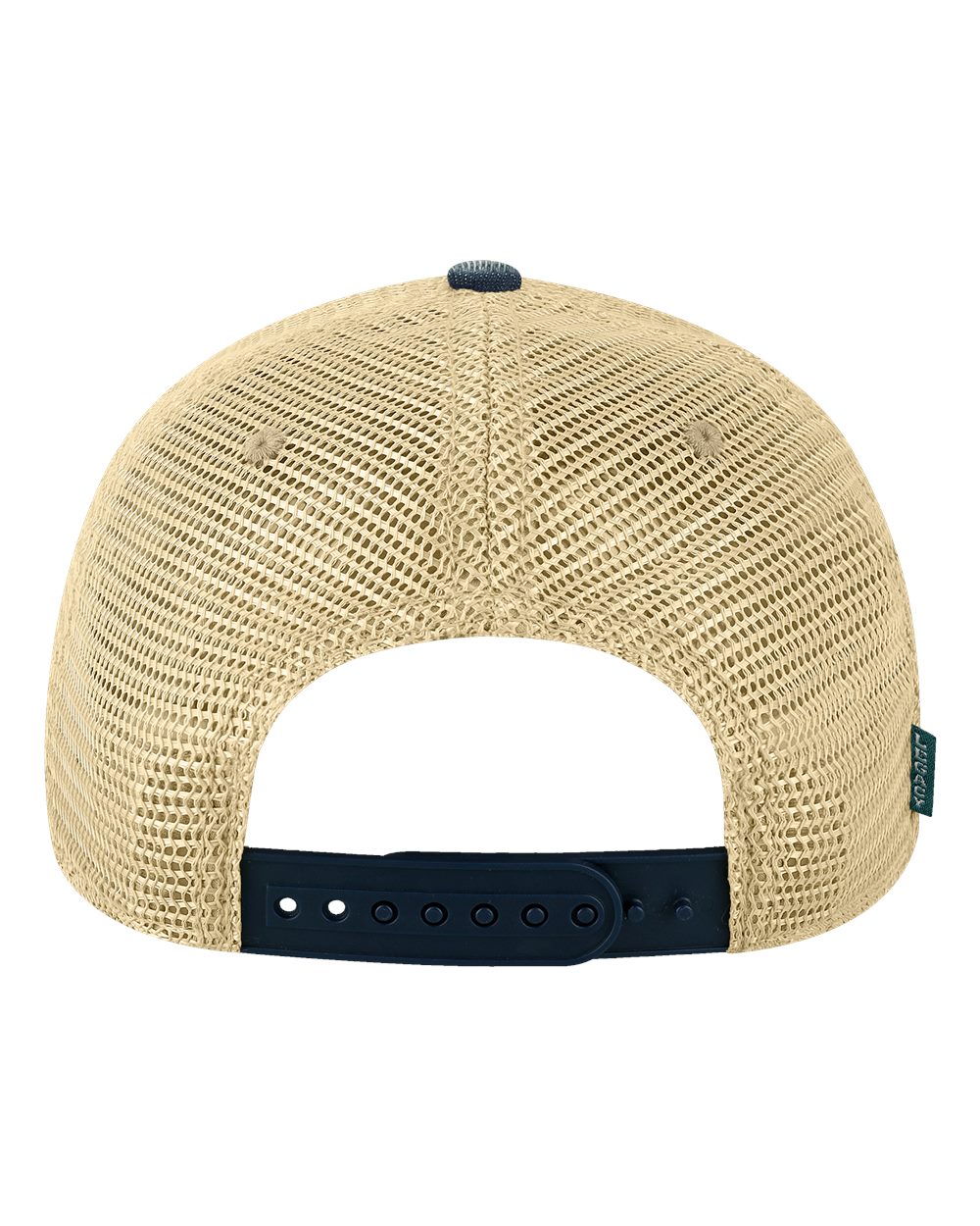 Rear View of Blue Denim/ Khaki Old Favorite Trucker Cap - OFA