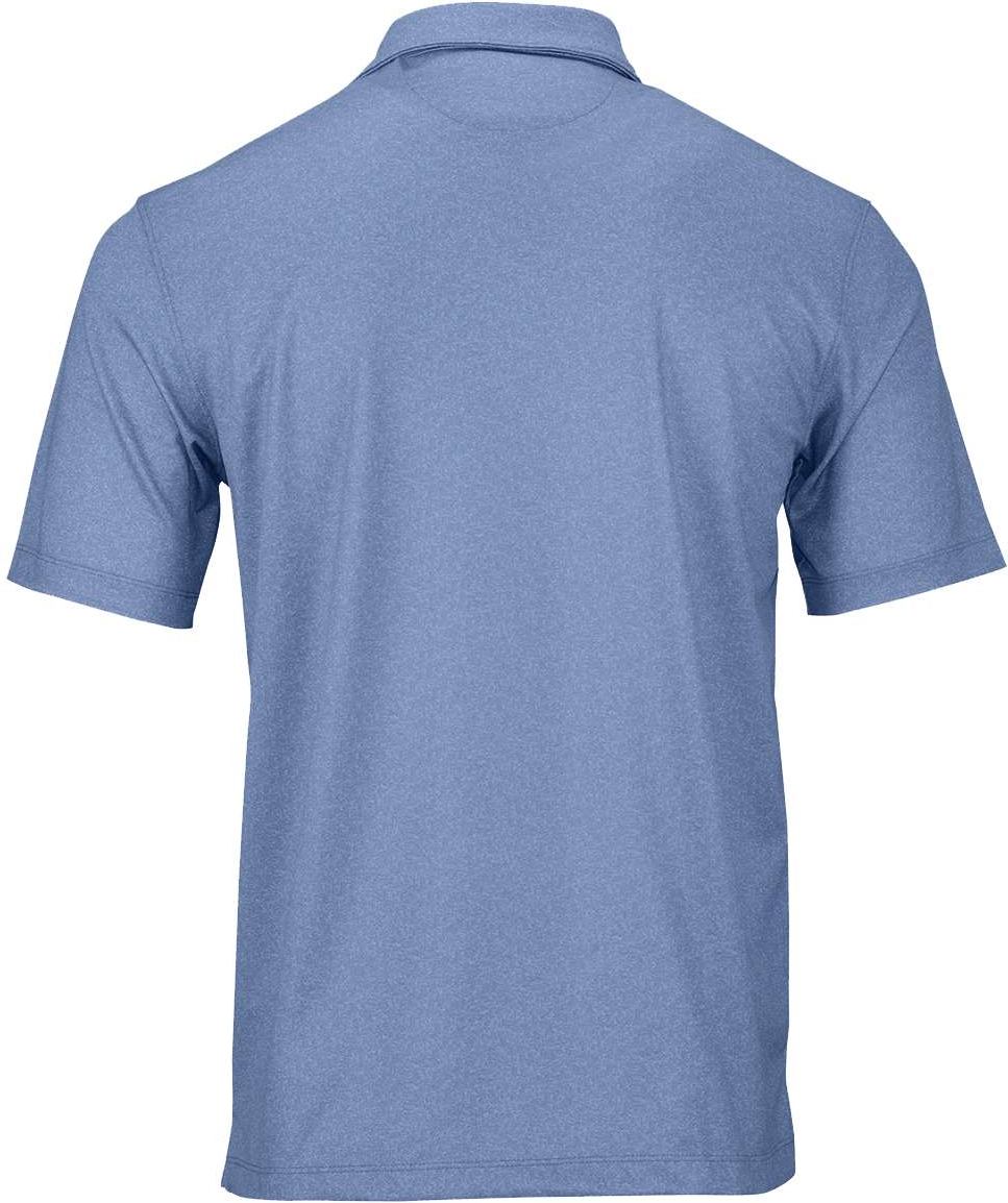 Rear View of Blue Heather Derby Sublimated Heathered Polo - 152