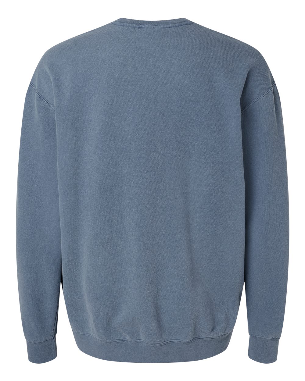 Rear View of Blue Jean Garment-Dyed Lightweight Fleece Crewneck Sweatshirt - 1466