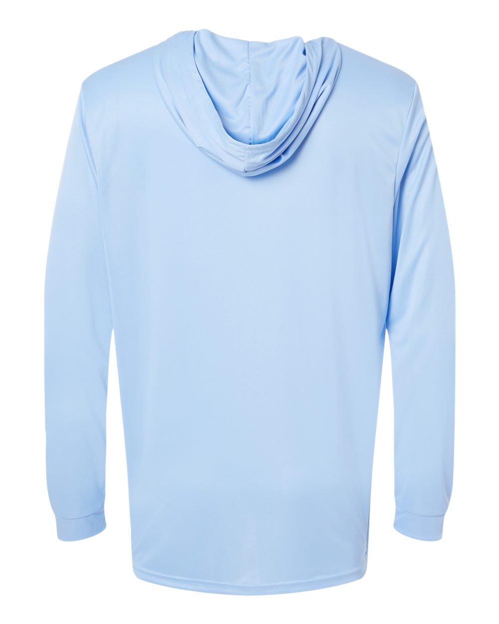 Front View of Blue Mist Bahama Performance Hooded Long Sleeve T-Shirt - 220