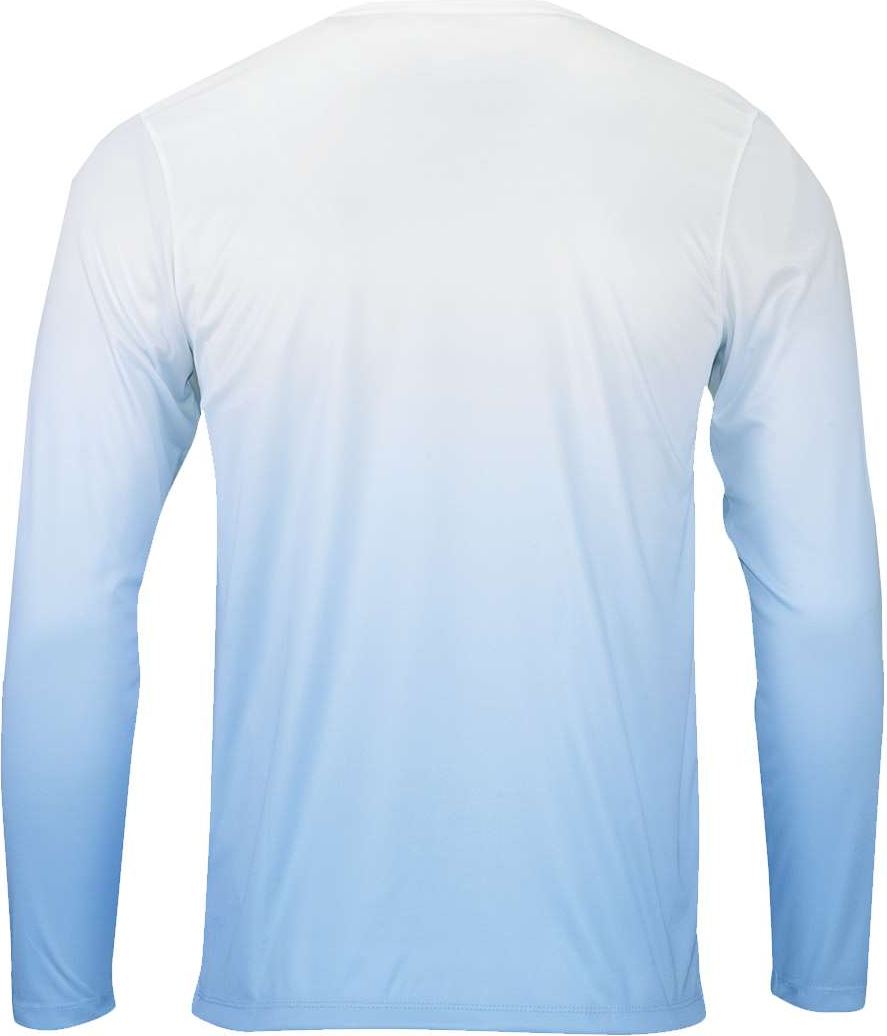Rear View of Blue Mist Maui Performance Long Sleeve T-Shirt - 233