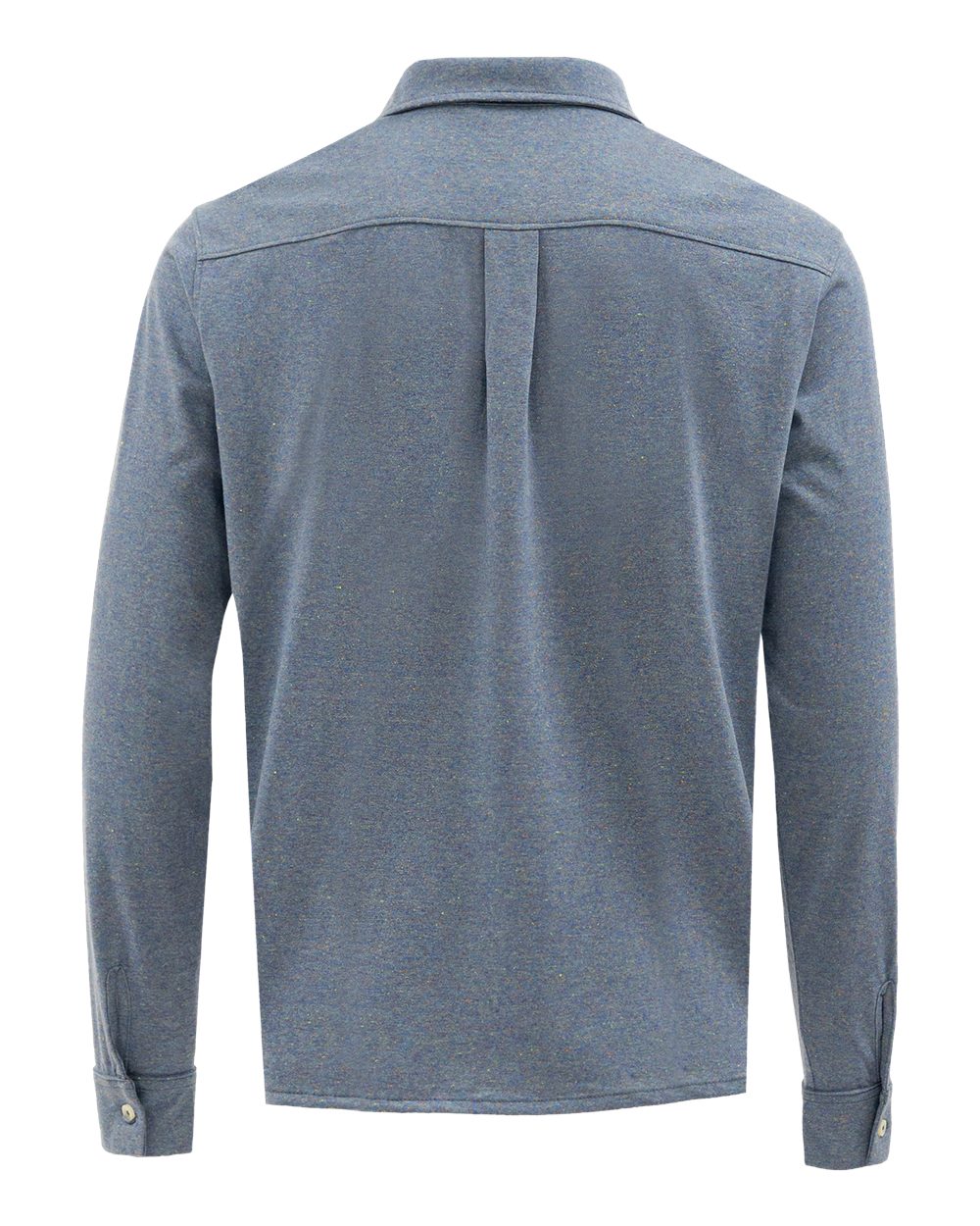 Rear View of Blue Rainbow Eco Button Down Shirt - EC650