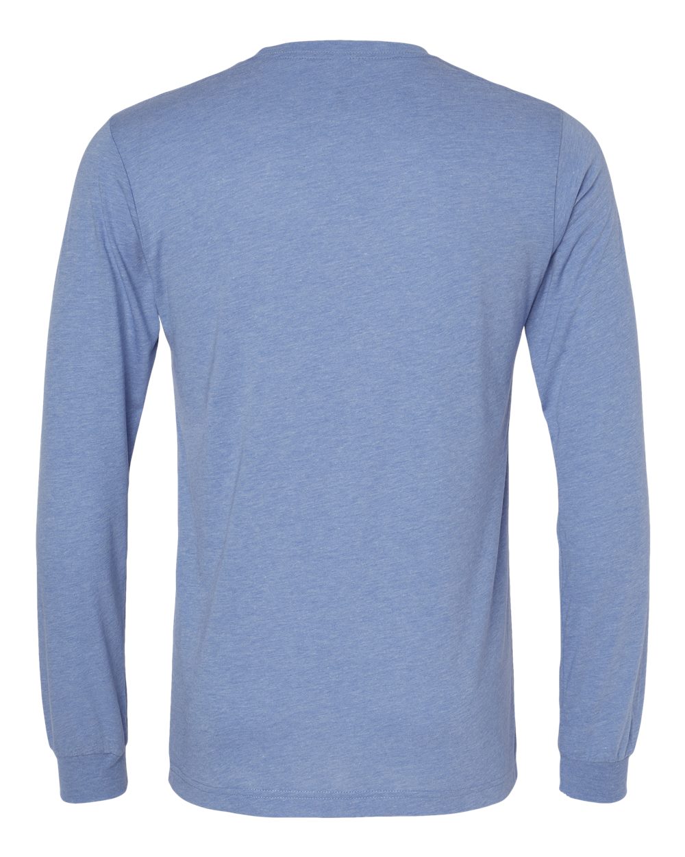 Rear View of Blue Triblend Triblend Long Sleeve Tee - 3513