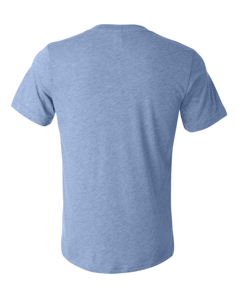 Rear View of Blue Triblend Triblend V-Neck Short Sleeve Tee - 3415