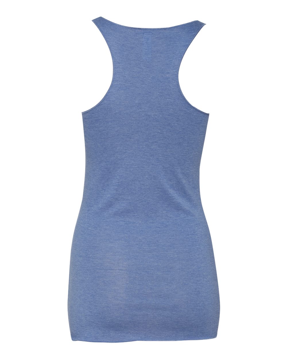 Rear View of Blue Triblend Women's Triblend Racerback Tank - 8430