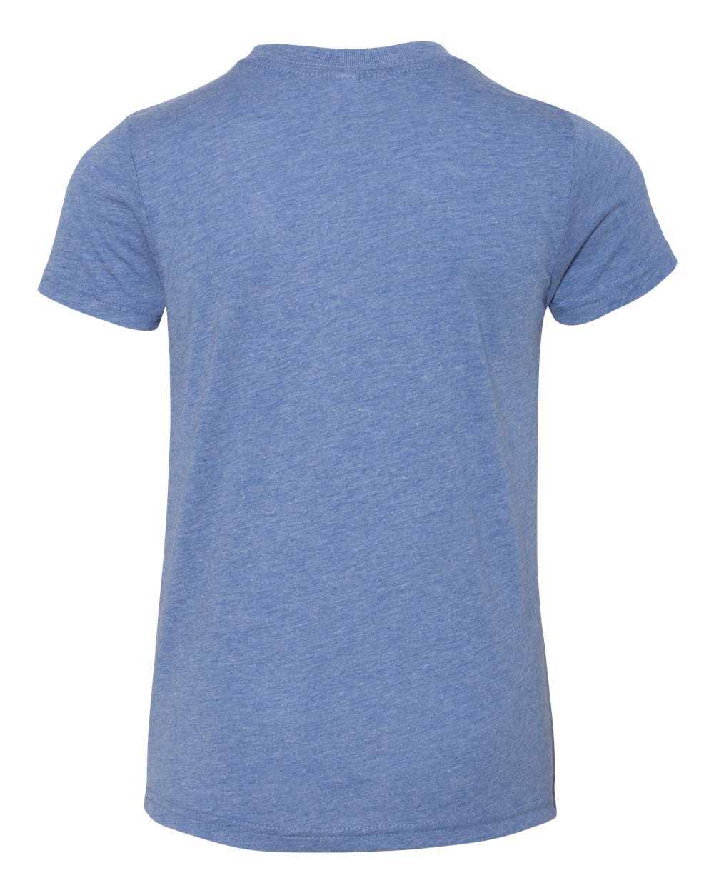 Rear View of Blue Triblend Youth Triblend Tee - 3413Y