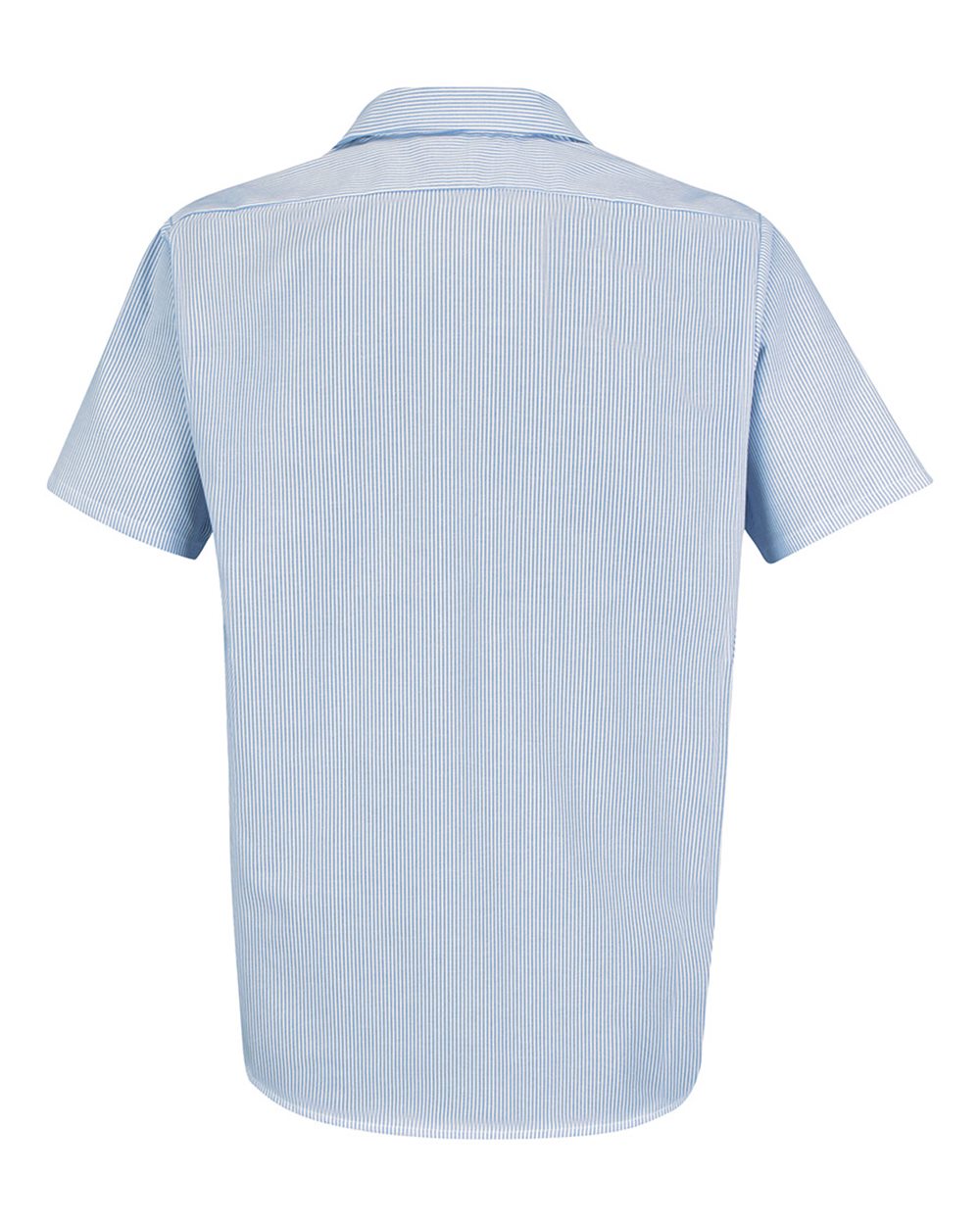 Front View of Blue/ White Stripe Industrial Stripe Work Shirt - SL20
