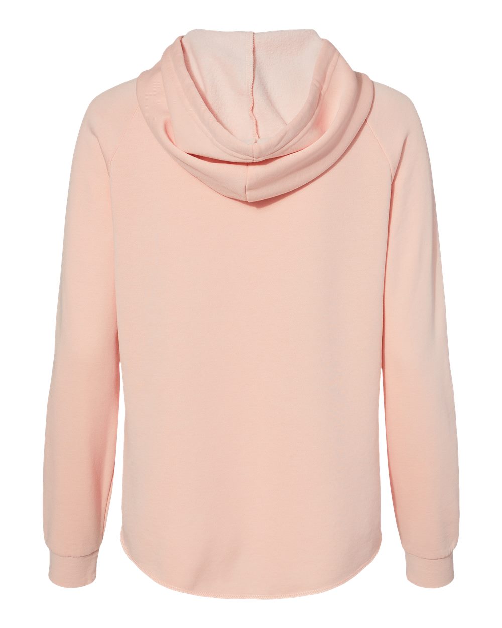 Rear View of Blush Women's California Wave Wash Full-Zip Hooded Sweatshirt - PRM2500Z