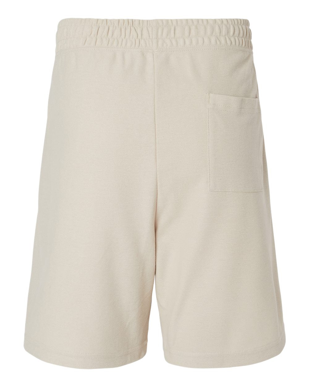 Rear View of Bone Pique Unisex Gym Shorts - 2PQ