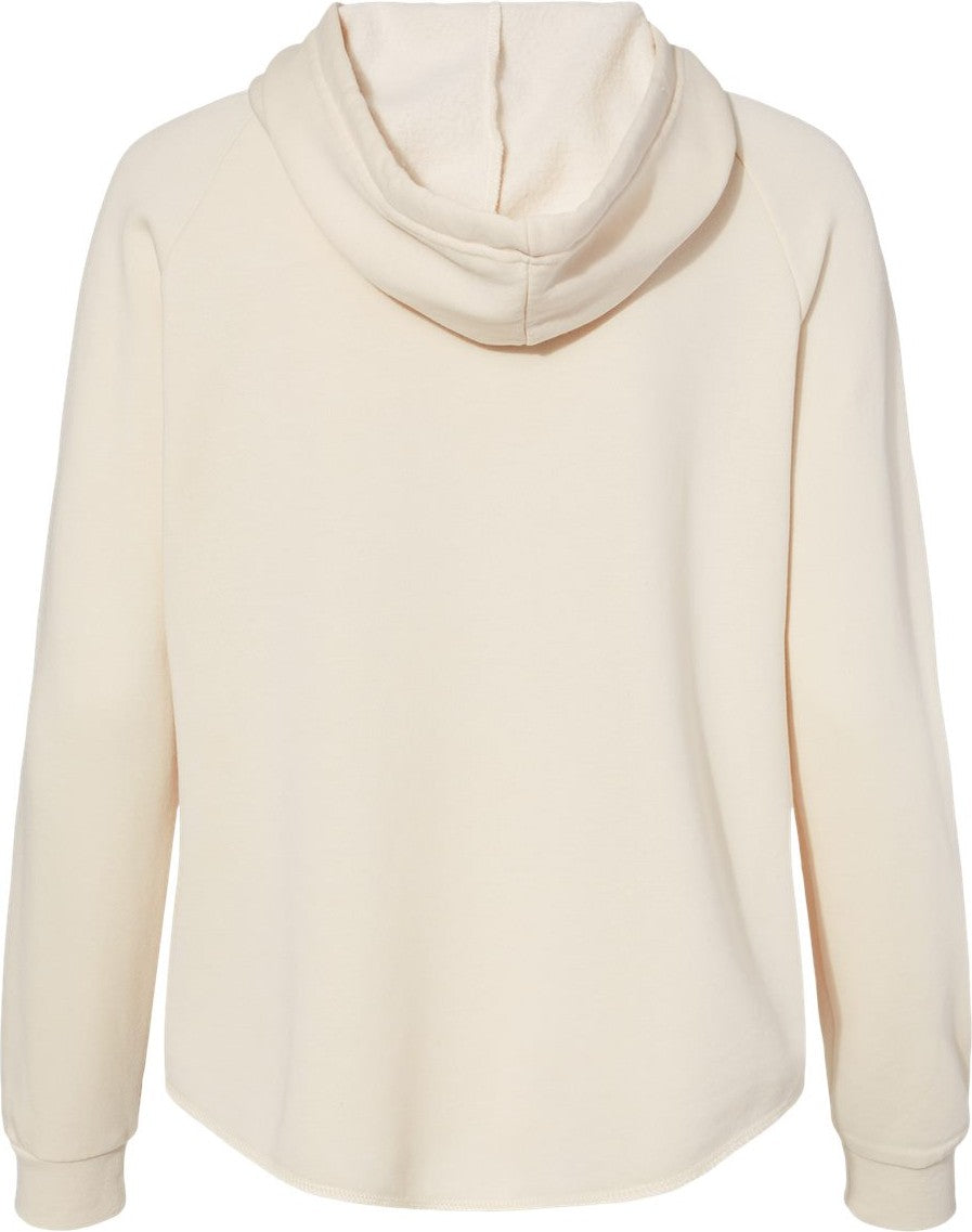 Rear View of Bone Women's California Wave Wash Full-Zip Hooded Sweatshirt - PRM2500Z