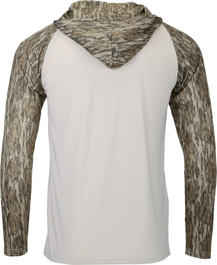 Rear View of Bottomland Biloxi Performance Colorblocked Hoodie - 241