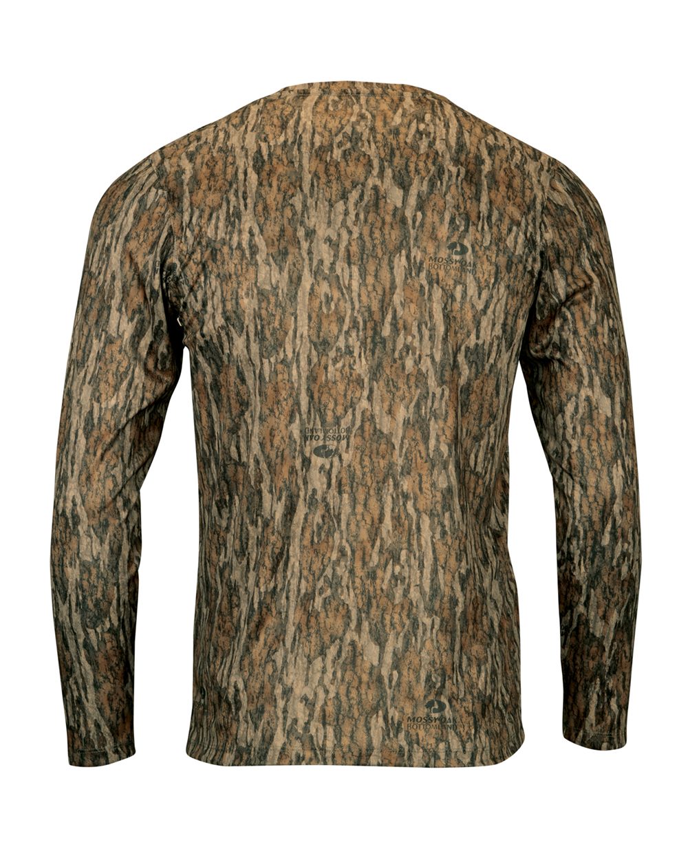 Rear View of Bottomland Oxford Performance Camo Print Long Sleeve T-Shirt - 237