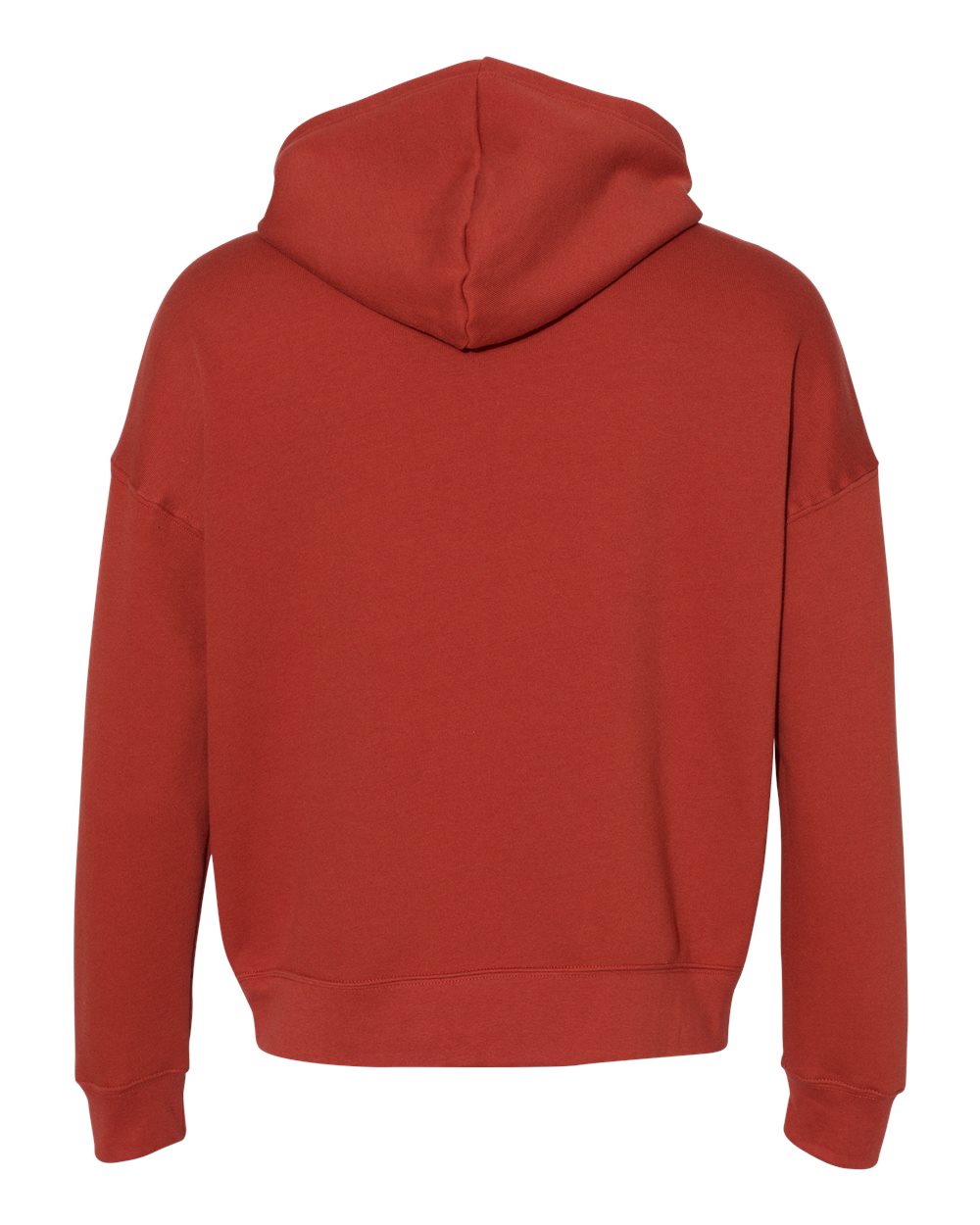 Rear View of Brick Sponge Fleece Drop Shoulder Hoodie - 3729