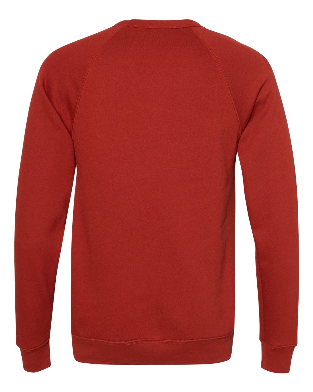 Rear View of Brick Sponge Fleece Raglan Crewneck Sweatshirt - 3901