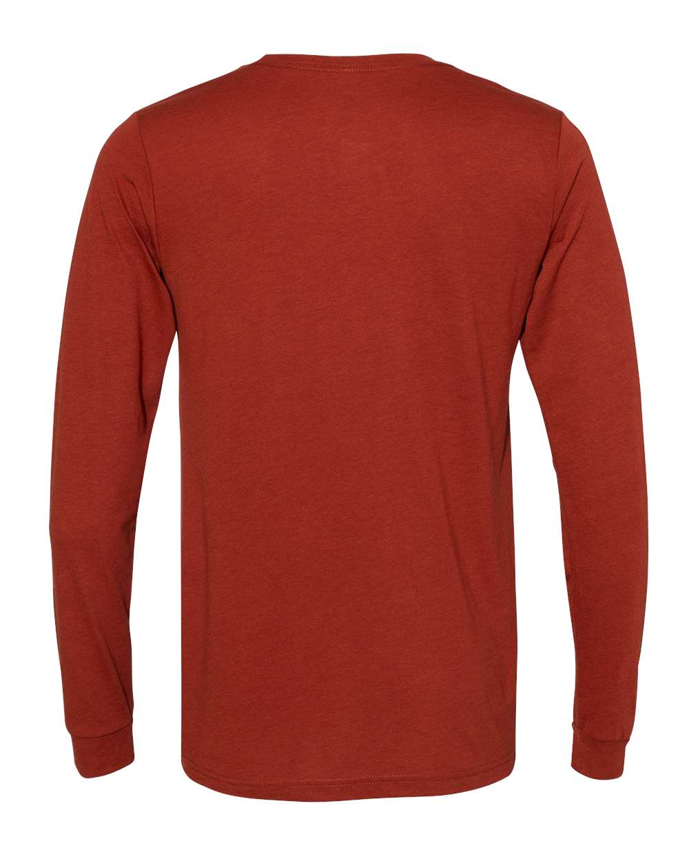 Rear View of Brick Triblend Triblend Long Sleeve Tee - 3513