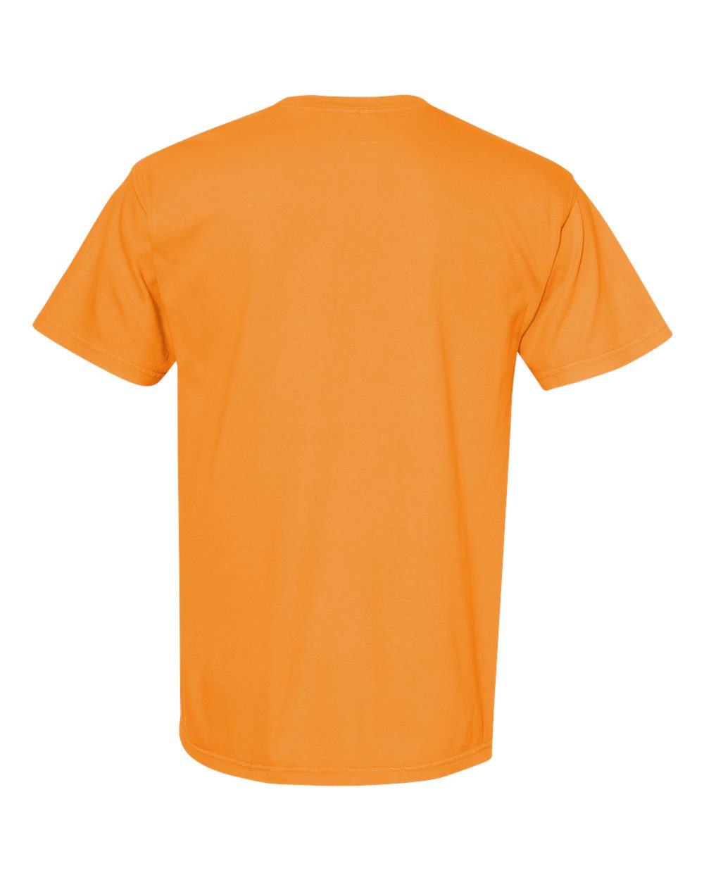 Rear View of Bright Orange Garment-Dyed Heavyweight T-Shirt - 1717