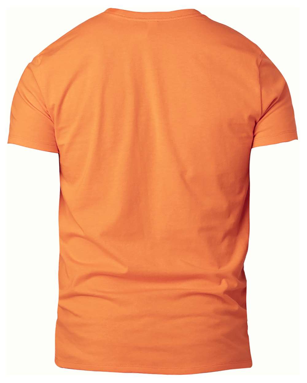 Rear View of Bright Orange Ultimate CVC T-Shirt - 100A