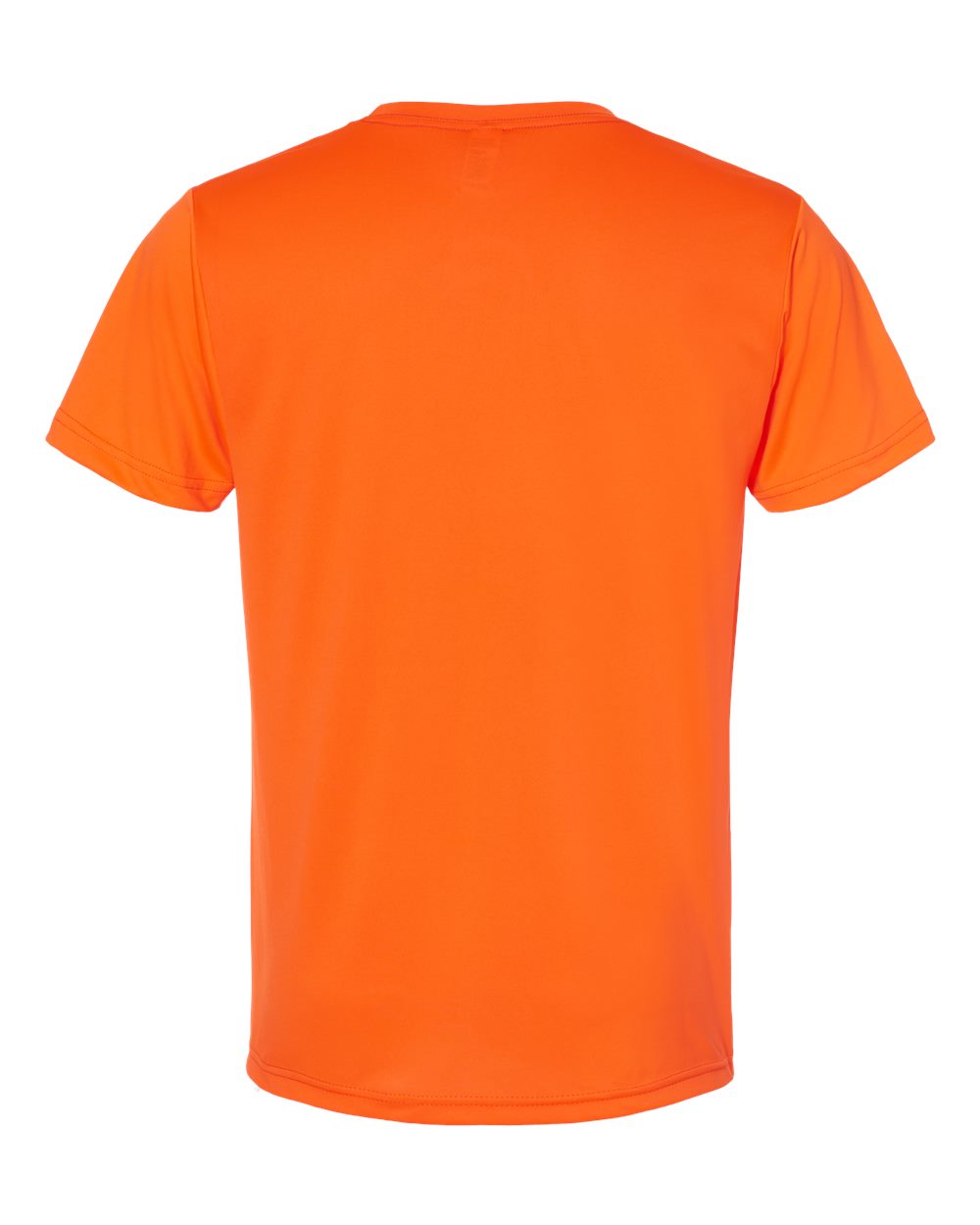 Rear View of Bright Orange USA-Made Performance T-Shirt - 5300