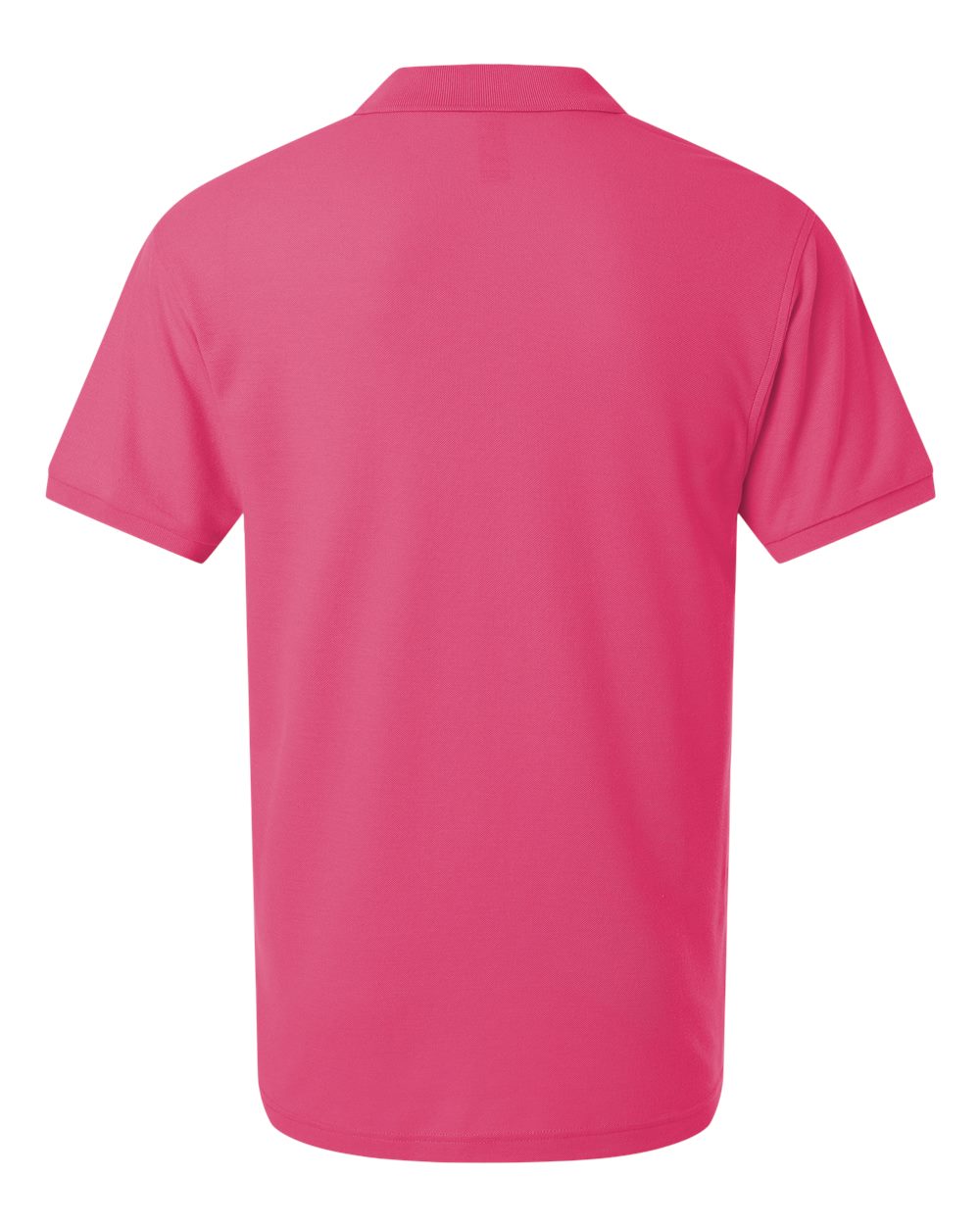 Rear View of Bright Pink Pique Polo - 62800