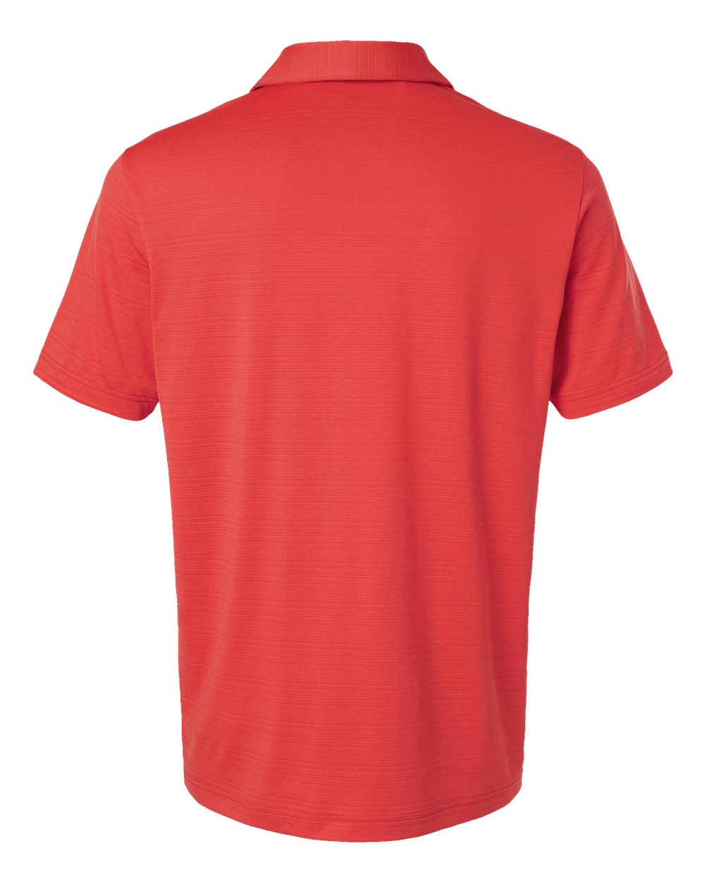 Rear View of Bright Red Textured Stripe Polo - A704