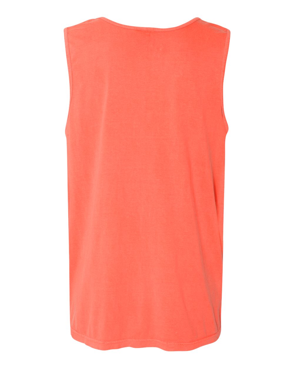 Rear View of Bright Salmon Garment-Dyed Heavyweight Tank Top - 9360