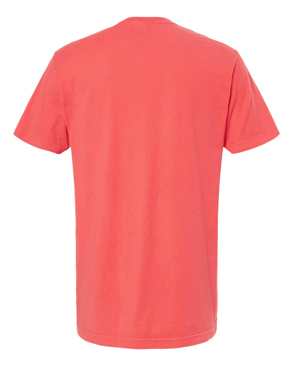 Rear View of Bright Salmon Vintage Garment-Dyed T-Shirt - 6500M
