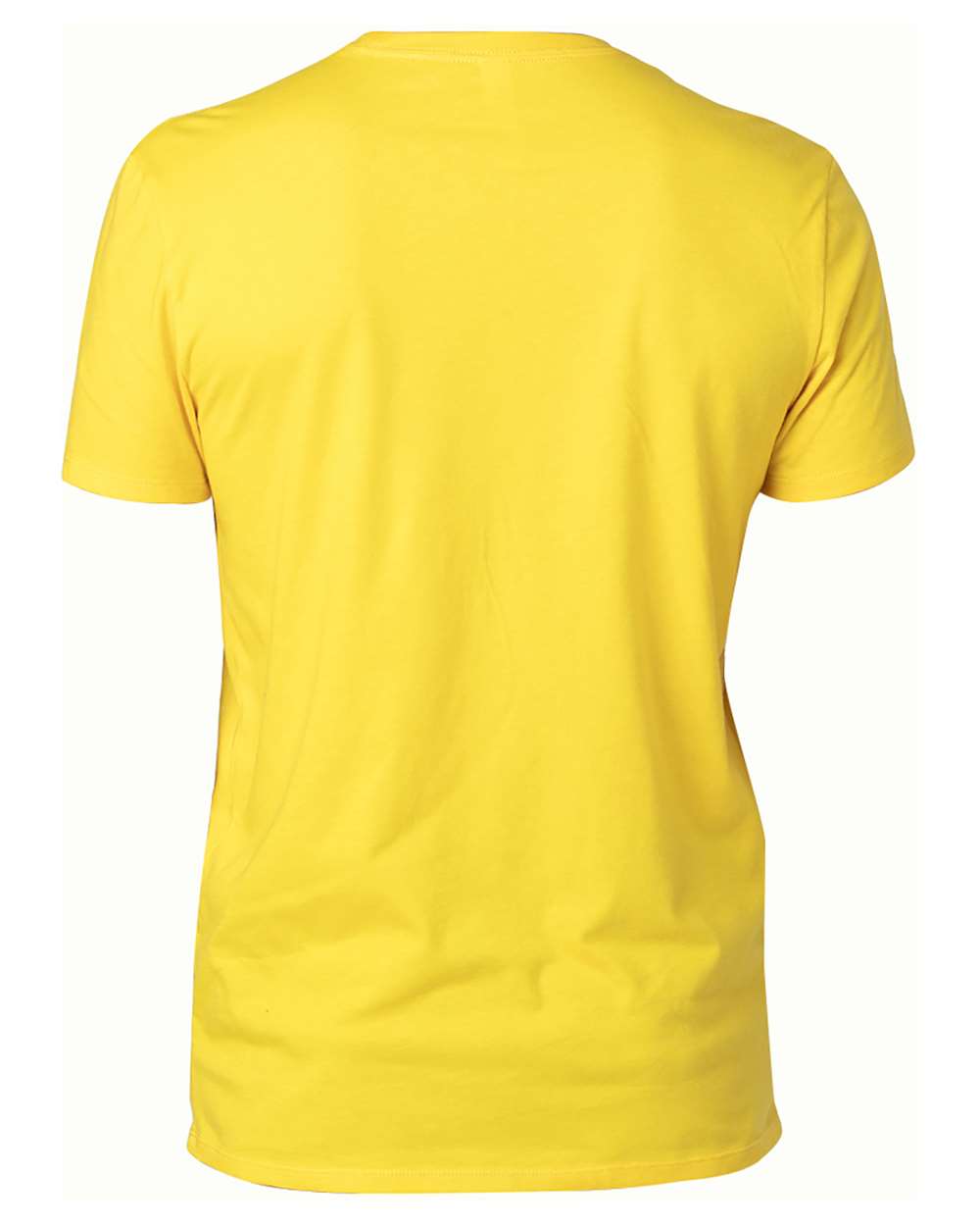 Rear View of Bright Yellow Ultimate CVC T-Shirt - 100A