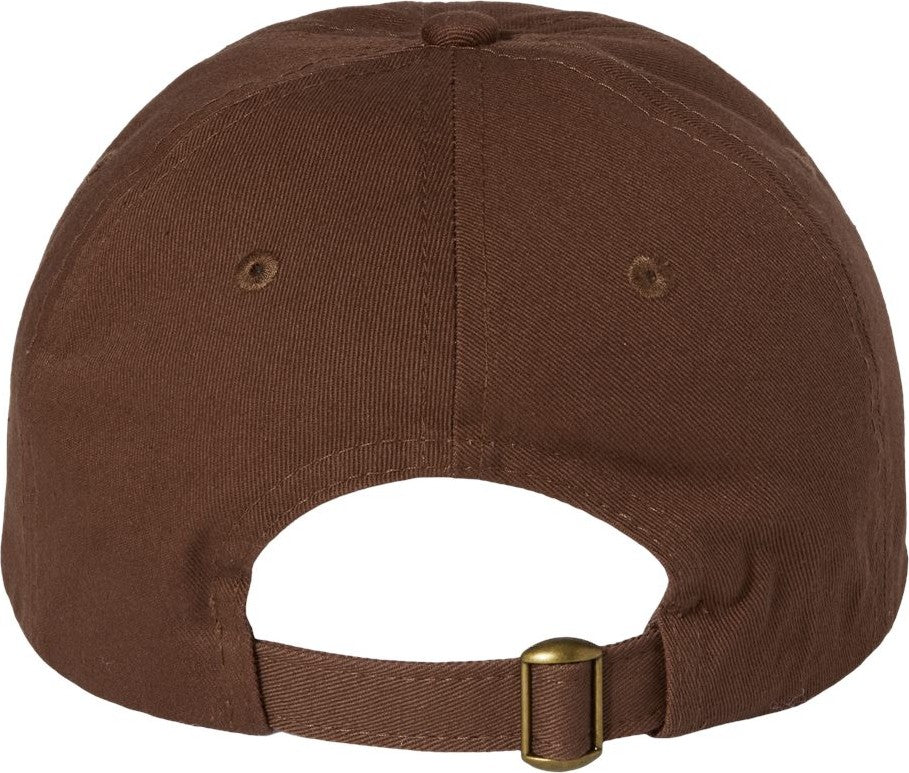 Front View of Brown Bio-Washed Classic Dad Hat - VC300A