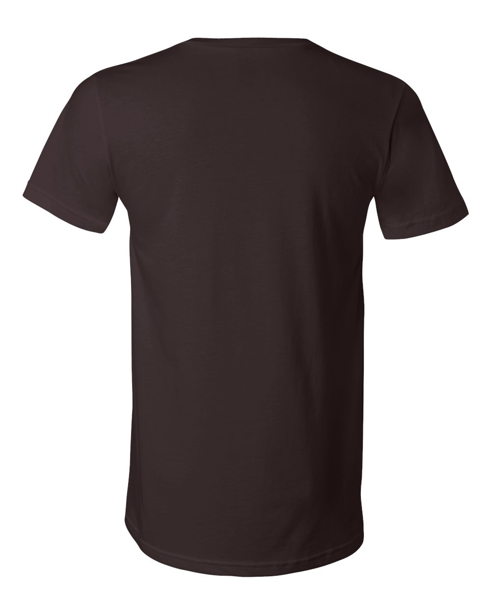 Rear View of Brown Jersey V-Neck Tee - 3005