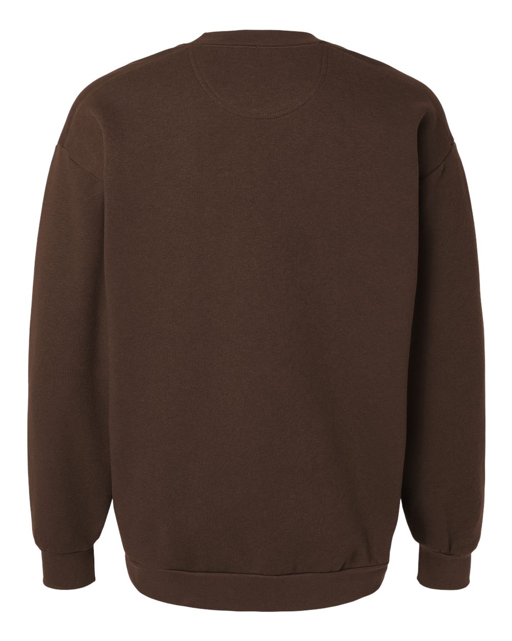 Rear View of Brown ReFlex Fleece Crewneck Sweatshirt - RF496