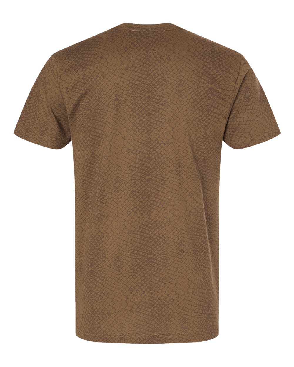 Rear View of Brown Reptile Fine Jersey Tee - 6901
