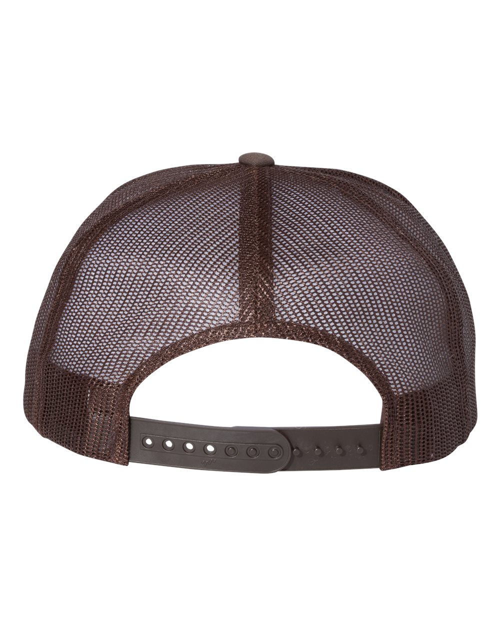 Rear View of Brown/ White/ Brown Five-Panel Classic Trucker Cap - 6006