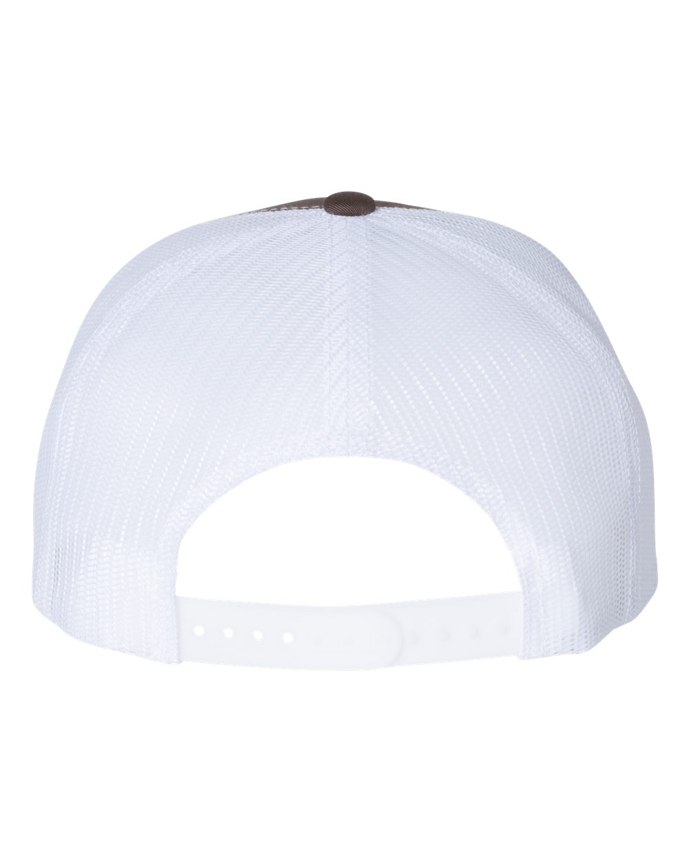Rear View of Brown/ White Five-Panel Classic Trucker Cap - 6006